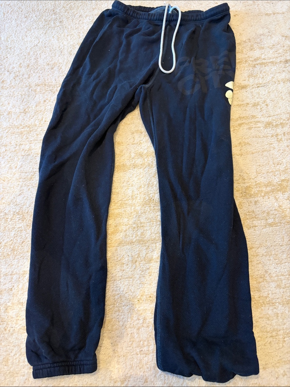 freecity Dark Blue Drawstring Joggers with Side Accent
